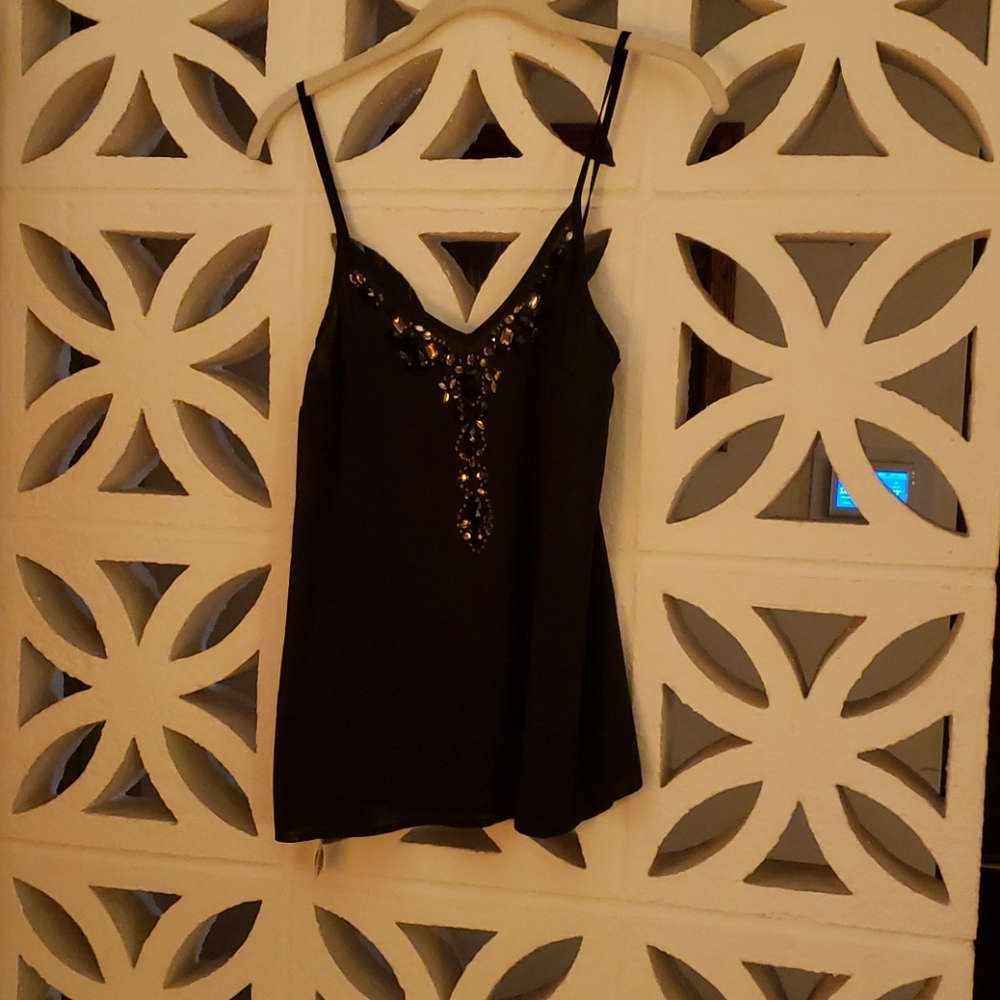 Jeweled Satin Tank top